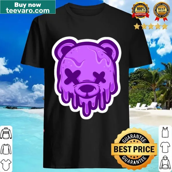 Cartoon melting bear design on t-shirt