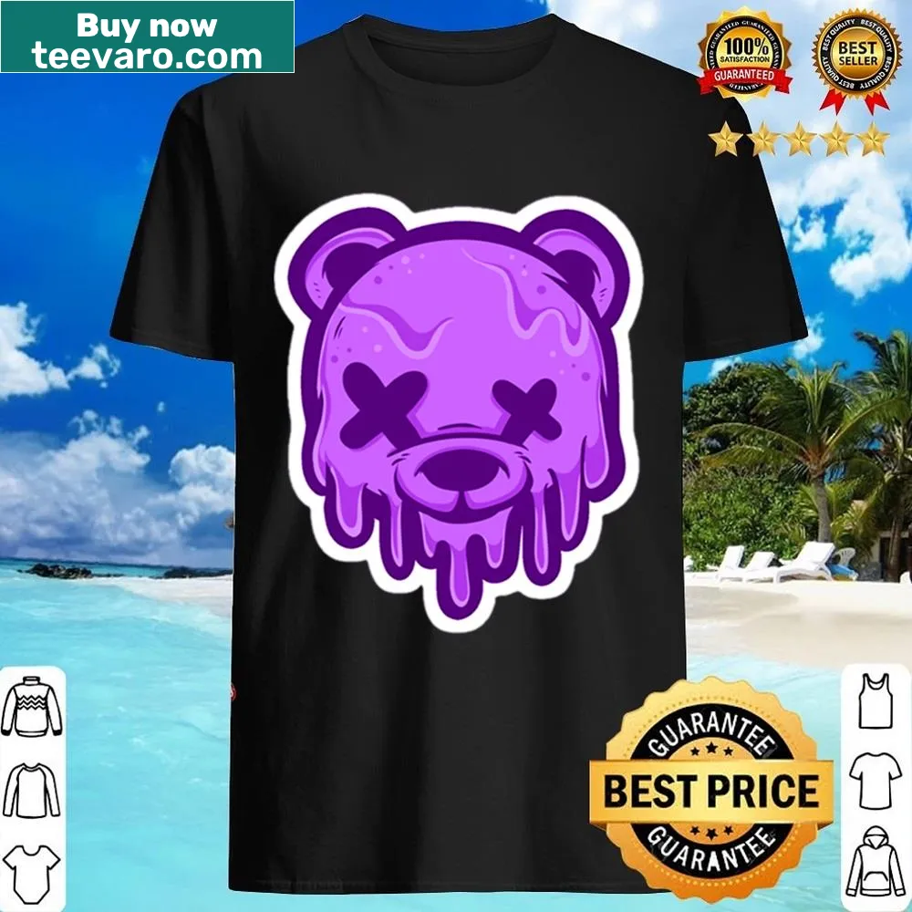 Cartoon melting bear design on t-shirt