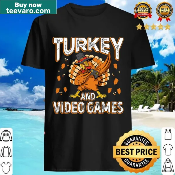 Thanksgiving T-shirt featuring turkey and video game graphics