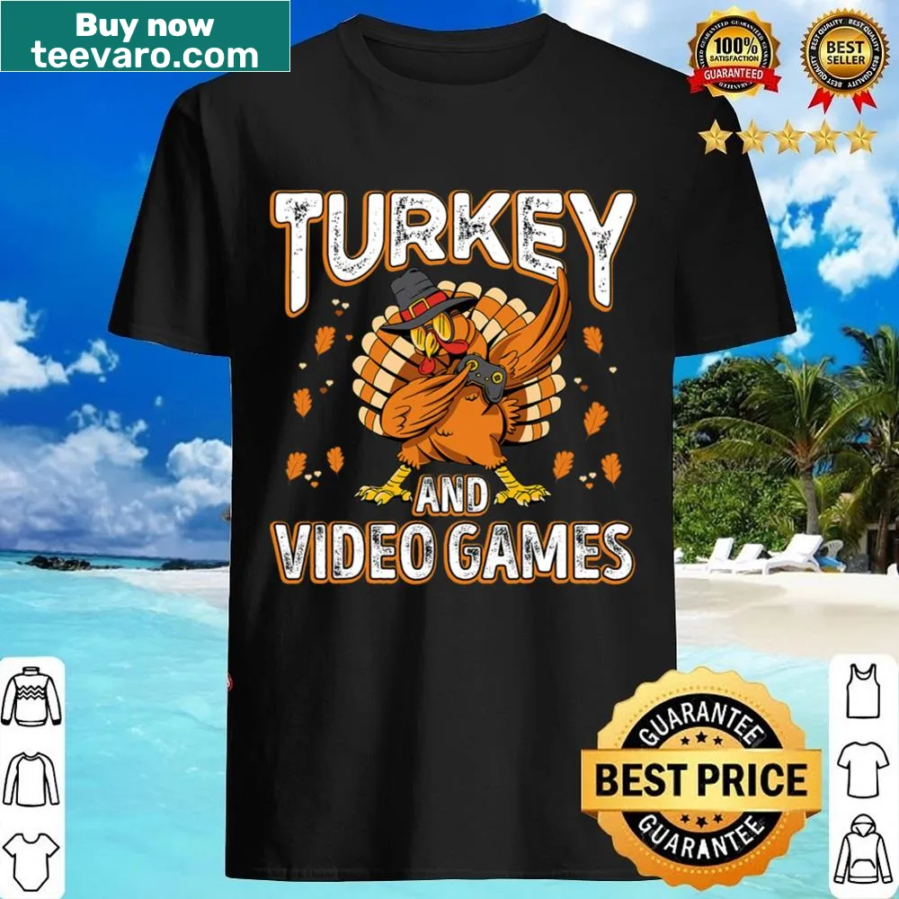 Thanksgiving T-shirt featuring turkey and video game graphics
