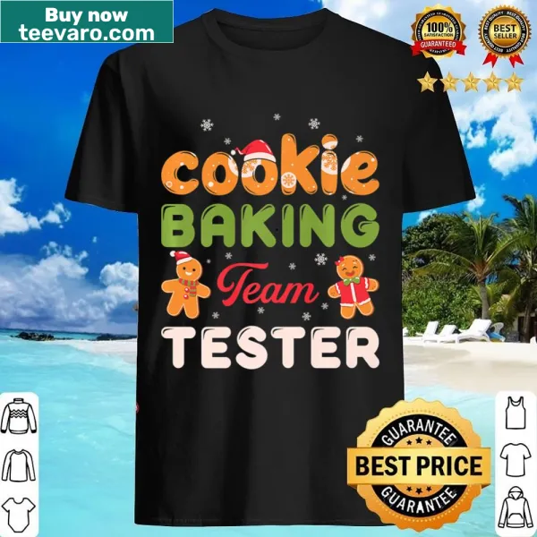 T-shirt with Santa and cookie baking team graphic for Christmas