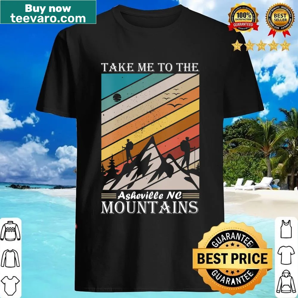 V-neck shirt with 'Take Me To The Mountains' text for hiking enthusiasts