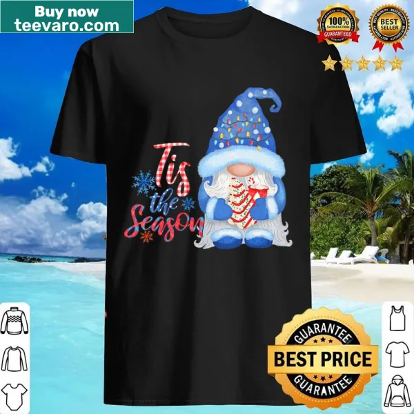 Charming holiday gnomes design on a V-neck shirt