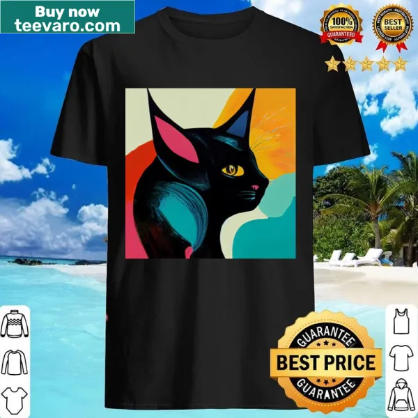 Abstract cat design shirt for art and cat lovers