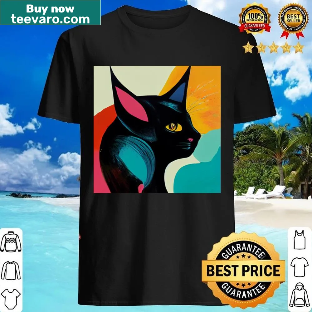 Abstract cat design shirt for art and cat lovers