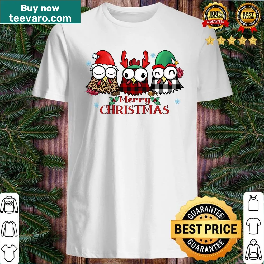 Playful shirt with a humorous chicken design for Christmas