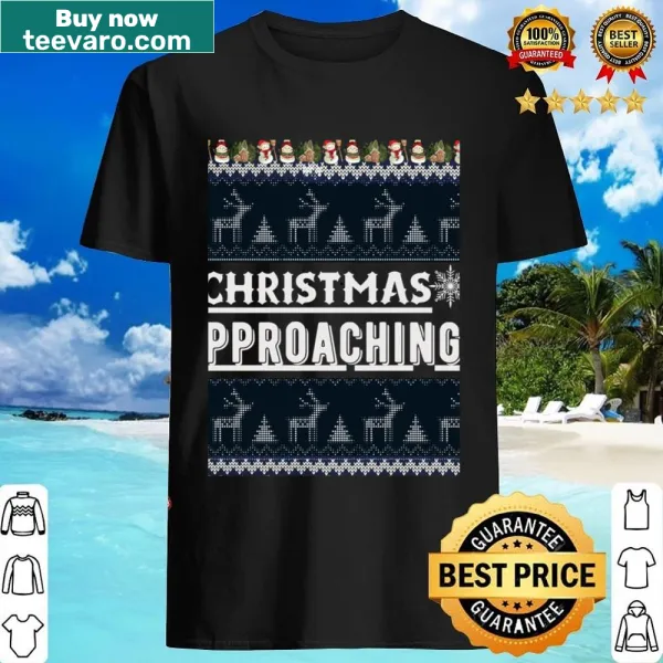 T-shirt with cheerful text about Christmas approaching for family and friends