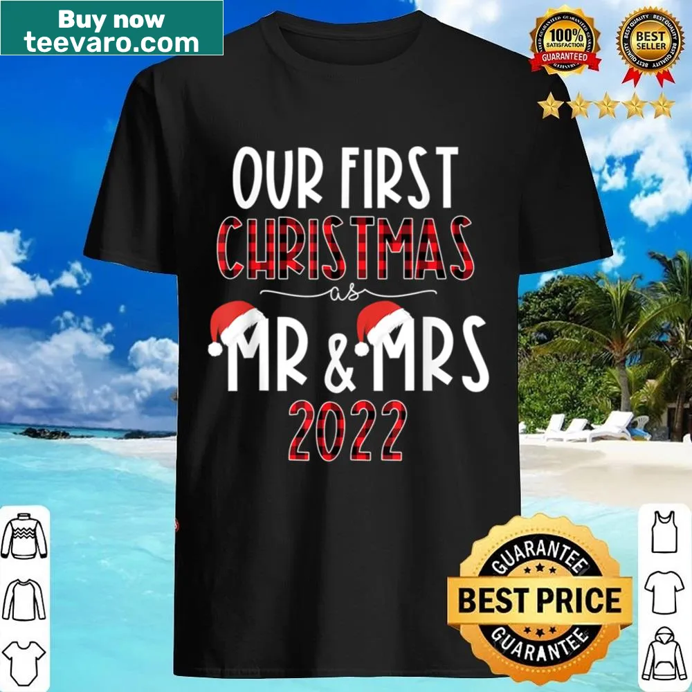 Shirt celebrating first Christmas as a married couple in 2022.