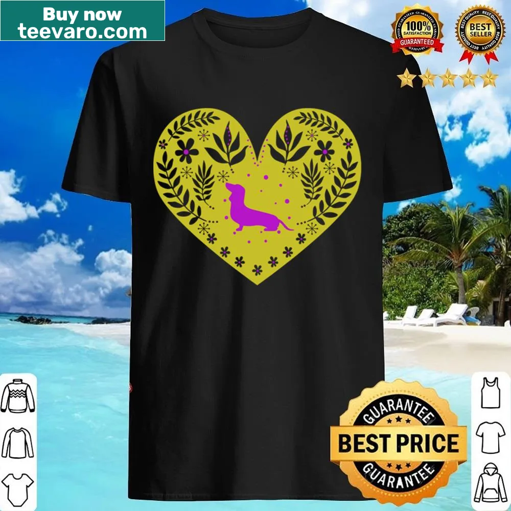 Dachshund Christmas shirt with heart illustrations