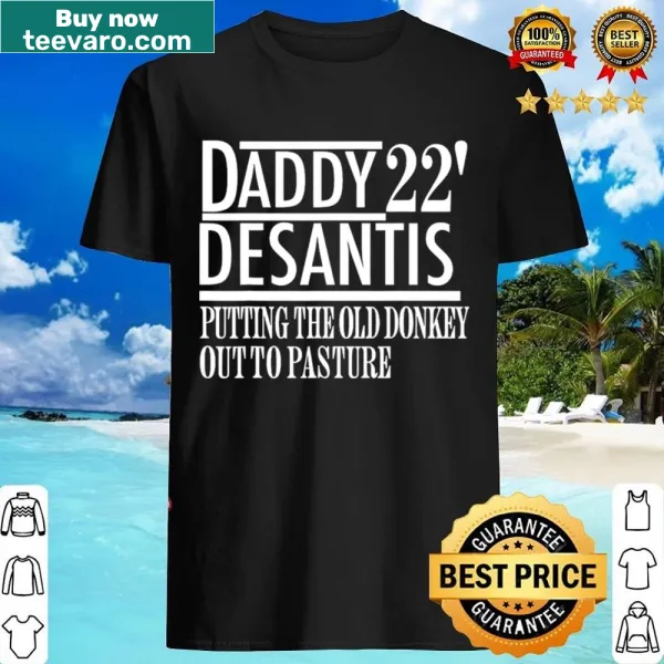 Illustration of a donkey being put out to pasture on a shirt