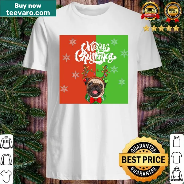 Funny holiday shirt with cartoon dog design