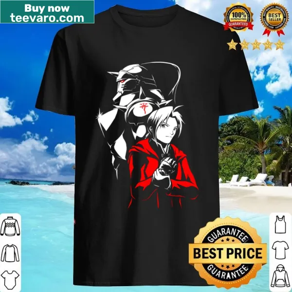 Illustrated design featuring Edward and Alphonse Elric from Fullmetal Alchemist