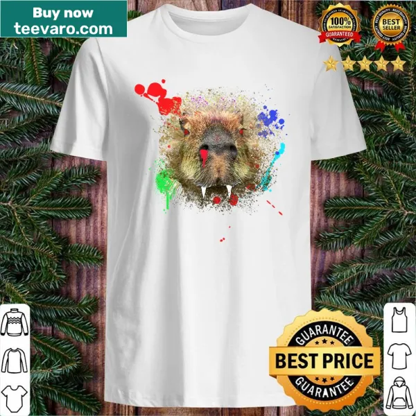 Fun capybara splash art design for Halloween pullover shirt
