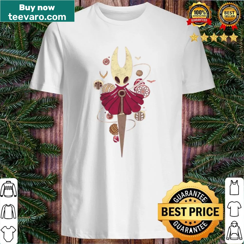 Shirt featuring a detailed graphic of Hornet from Hollow Knight