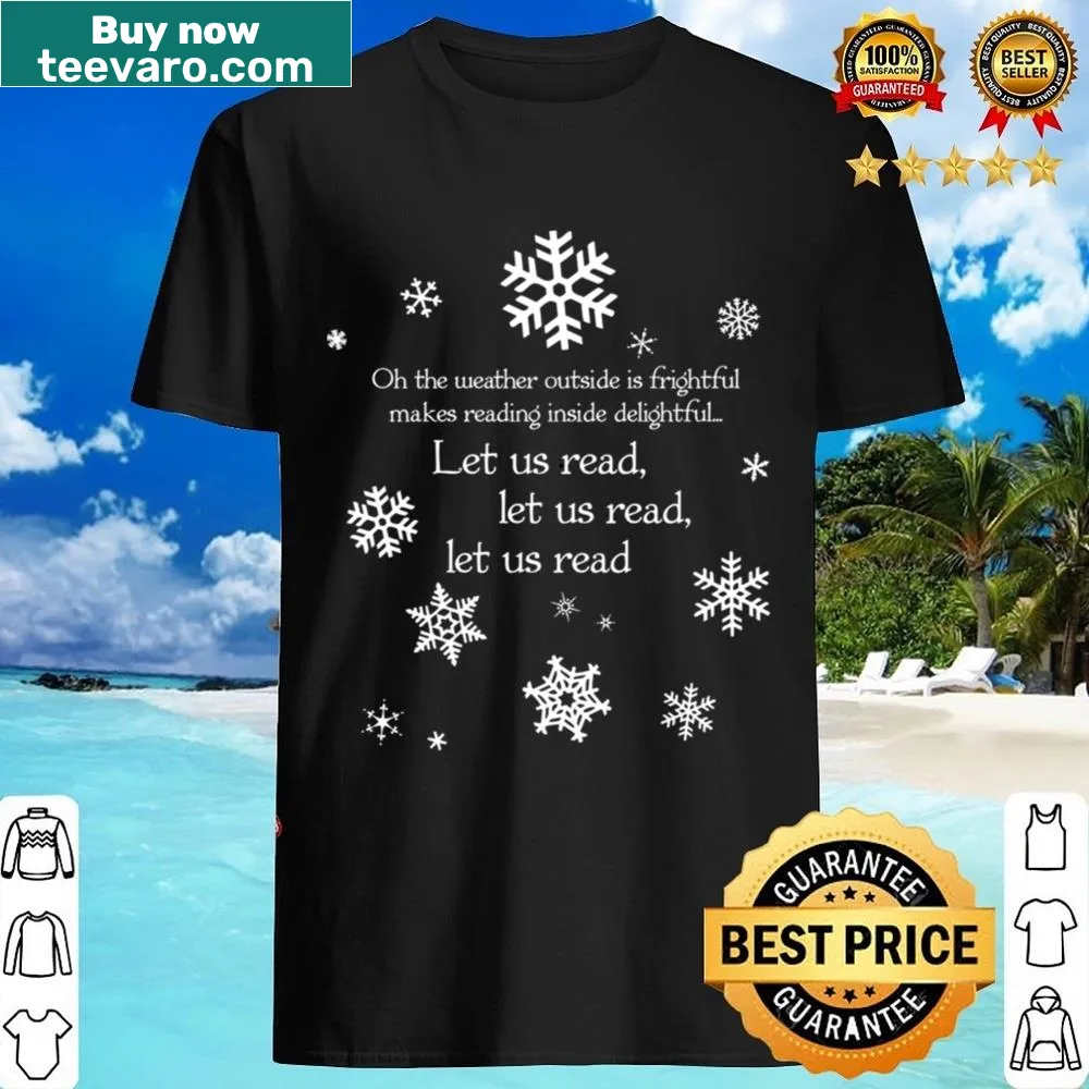 White shirt with the phrase 'Let Us Read' in elegant typography