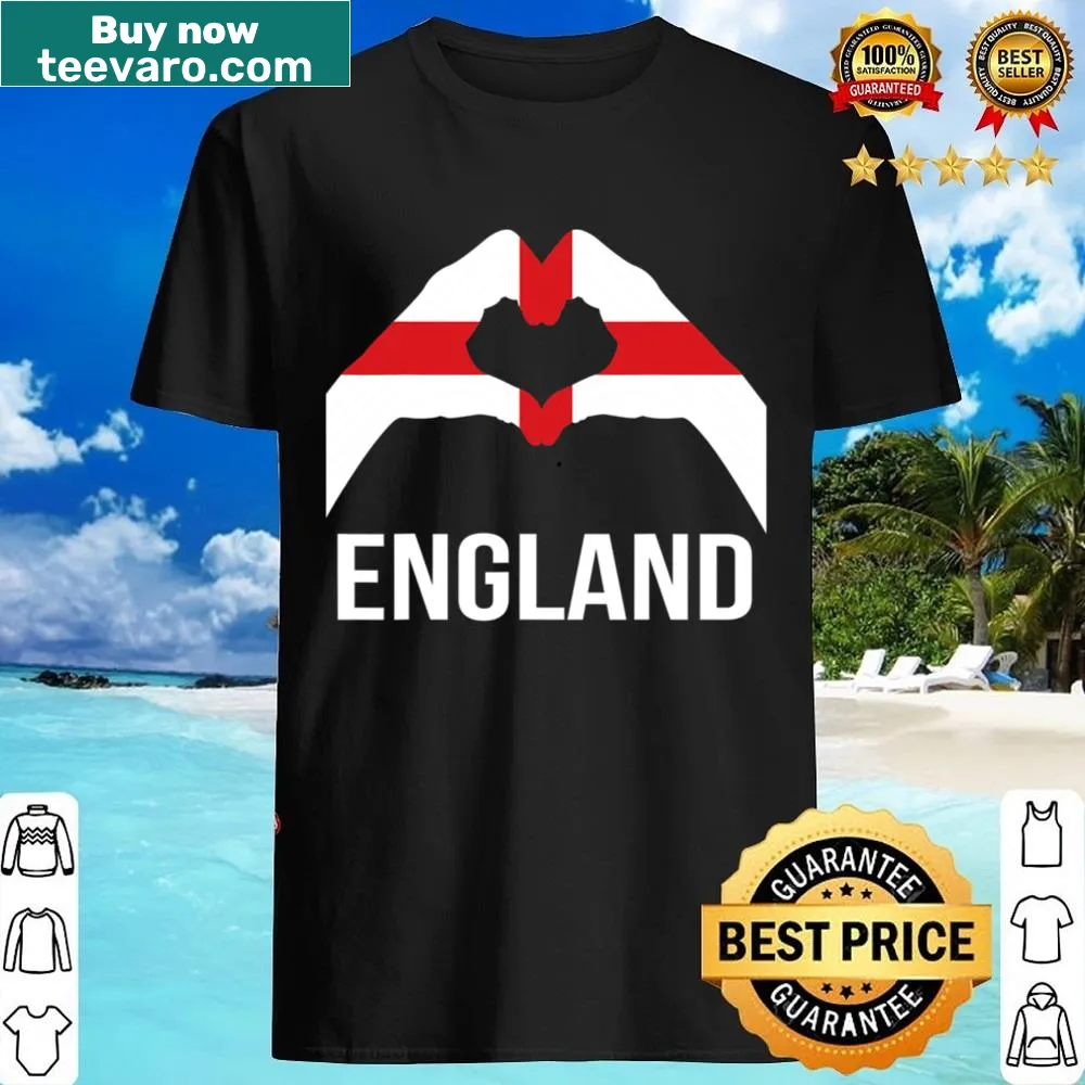 Shirt featuring the England flag and love symbol