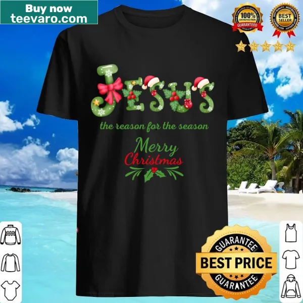 Merry Christmas Jesus shirt with warm typography celebrating the holiday.