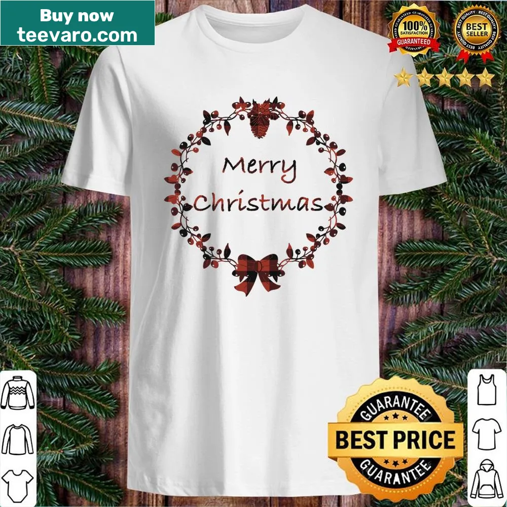 Christmas shirt featuring a classic red plaid design