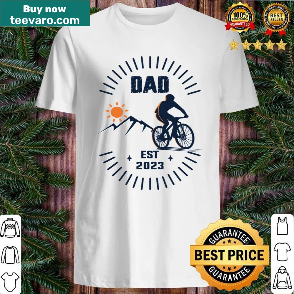 Shirt celebrating soon-to-be dads with biking theme and typography.