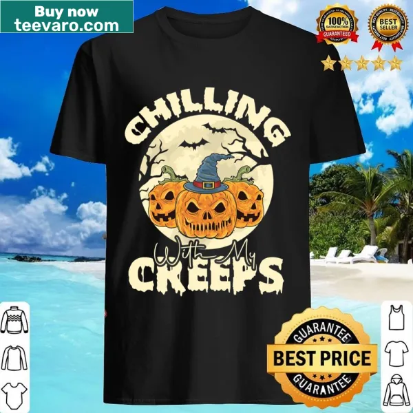 Cute Halloween shirt featuring a relaxed pumpkin illustration