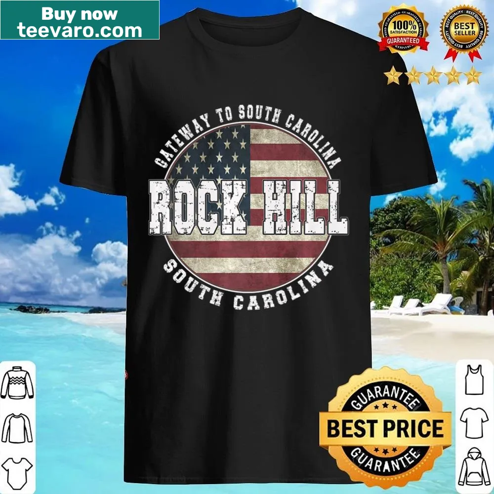 Vintage American flag graphic representing Rock Hill, South Carolina