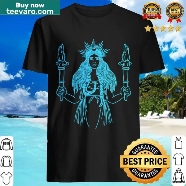 Shirt featuring an illustration of Hekate, the goddess of magic
