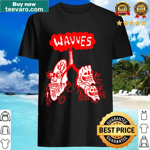 Badge emblem shirt celebrating Wavves with artistic design