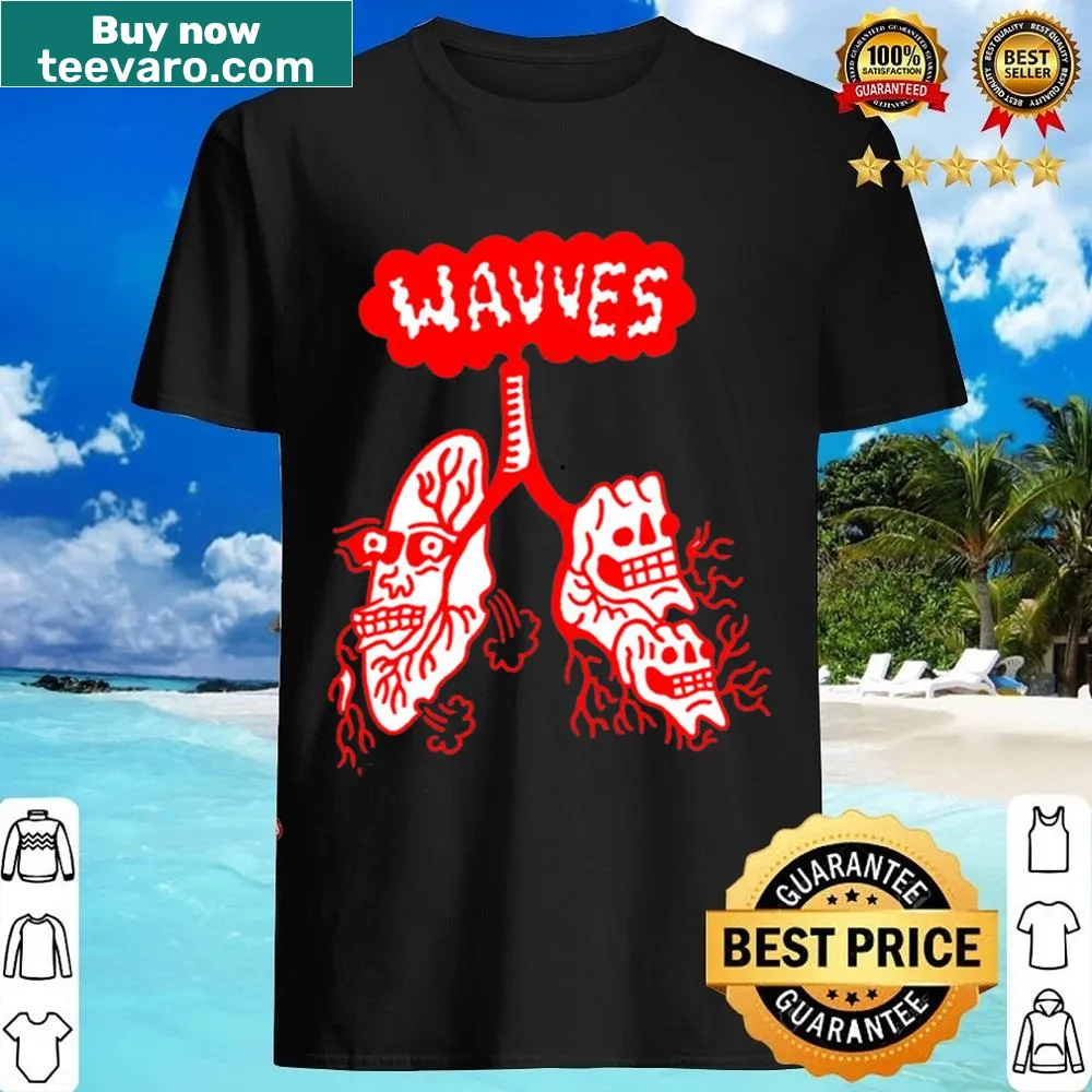 Badge emblem shirt celebrating Wavves with artistic design