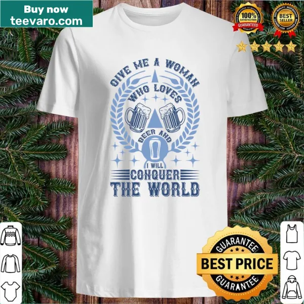 T-shirt featuring humorous text about loving beer