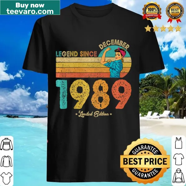 Birthday shirt with 'Legend Since 1989' for 33rd birthday