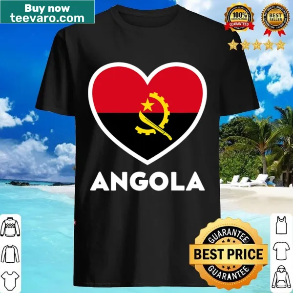 Heart-shaped graphic with Angola flag illustration