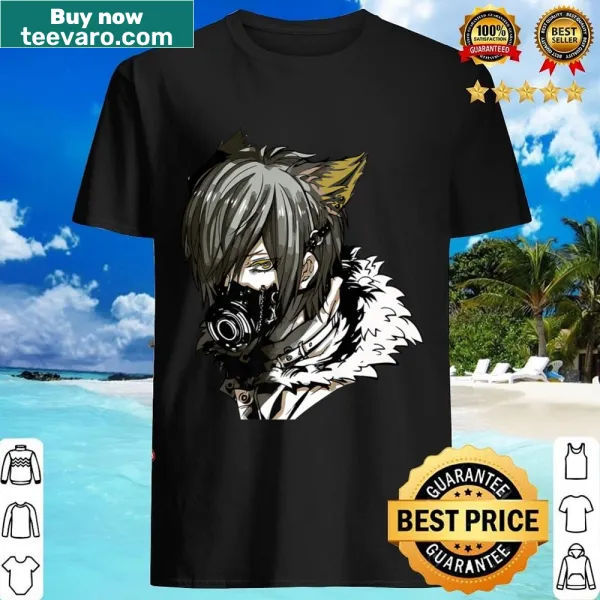 Anime-style graphic of a man and boy with face protection