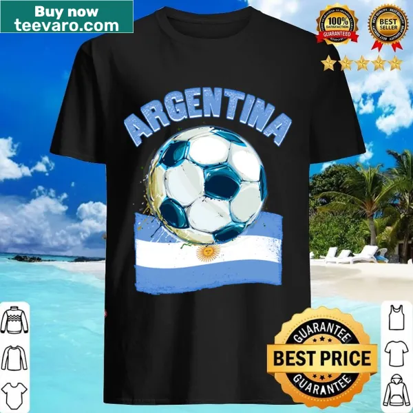 Shirt featuring Argentina's soccer flag design for kids