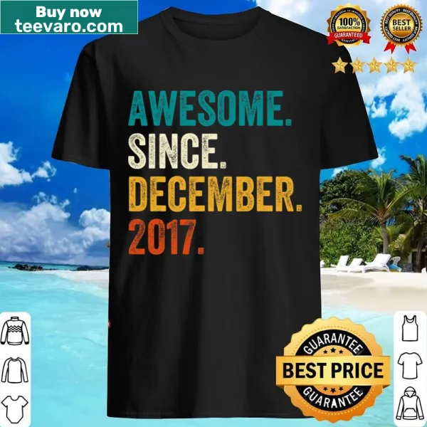 Bold text design celebrating 5 years since December 2017 for kids