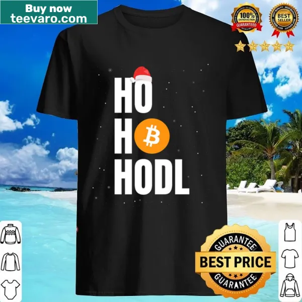 Humorous Bitcoin Christmas shirt with 'Ho Ho Hodl' text