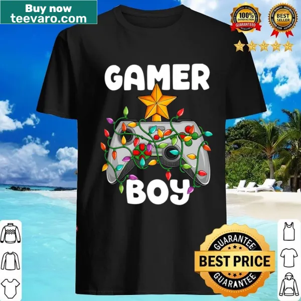 Funny gamer shirt with game controller and holiday text