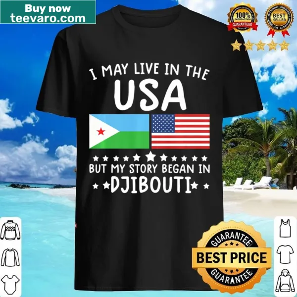 Djiboutian flag combined with American flag design on a tee