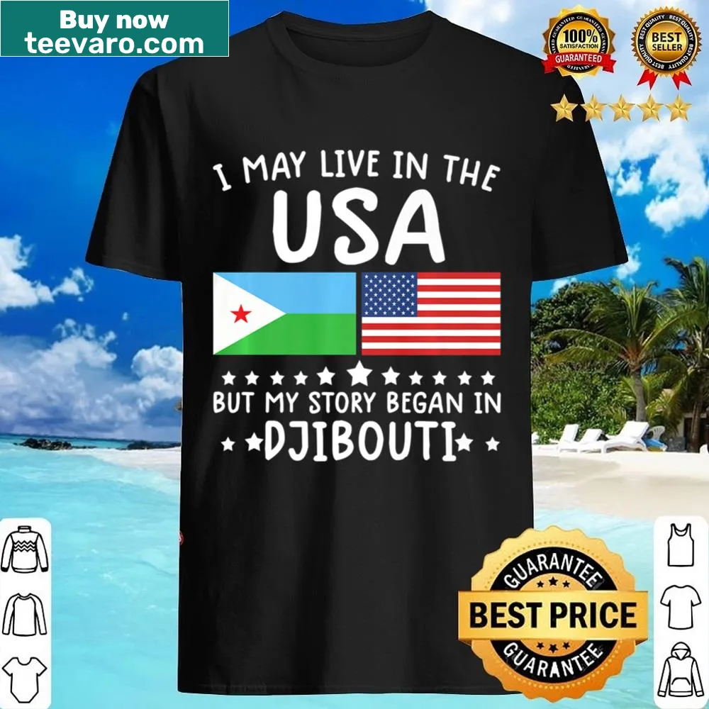 Djiboutian flag combined with American flag design on a tee
