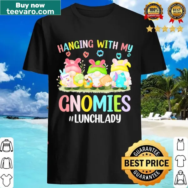 Cute Easter shirt with gnomes enjoying a festive meal