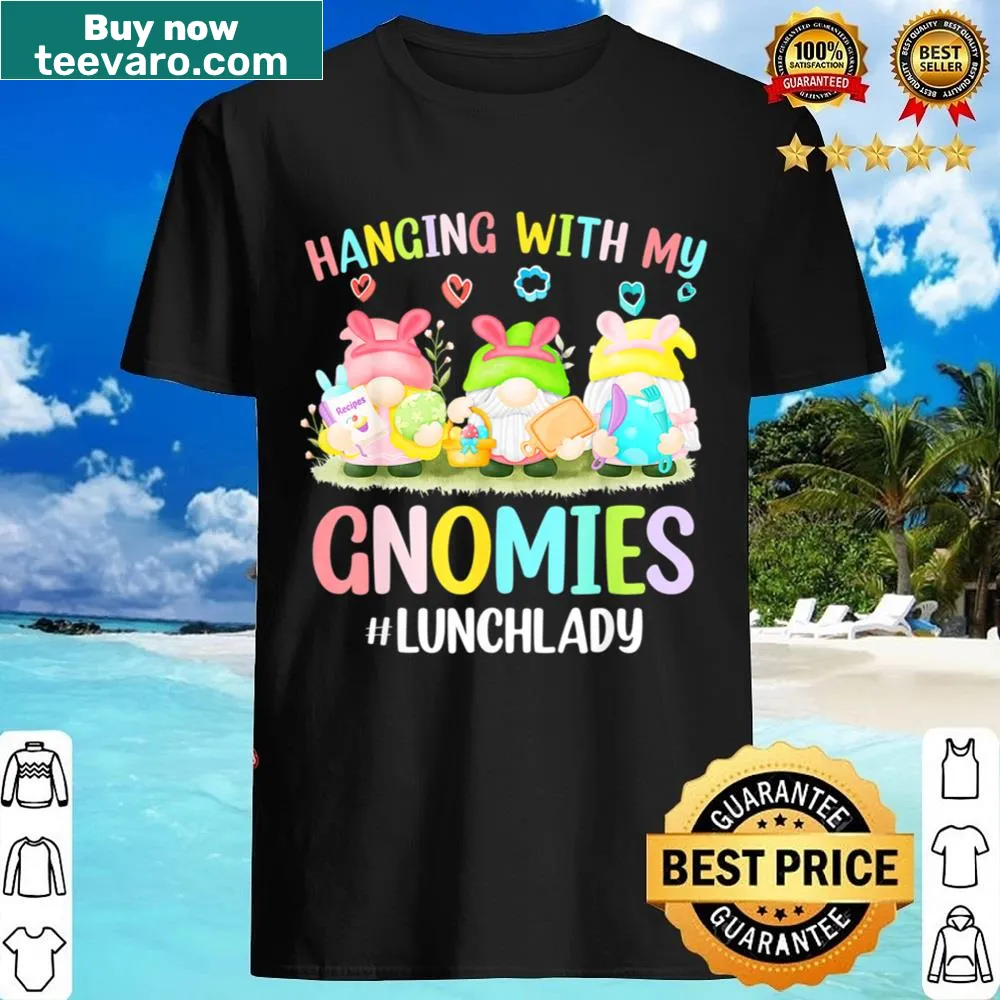 Cute Easter shirt with gnomes enjoying a festive meal