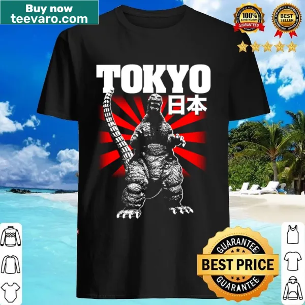 Graphic shirt featuring Heisei Godzilla in Tokyo, representing kaiju culture.