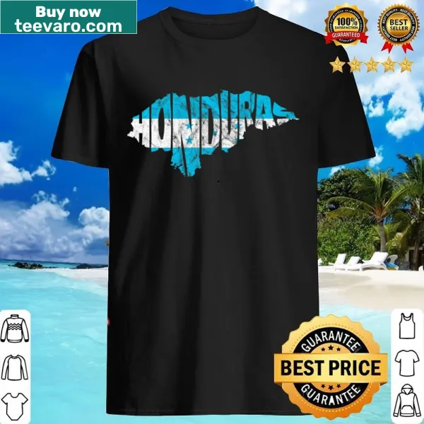Honduras silhouette and flag map shirt