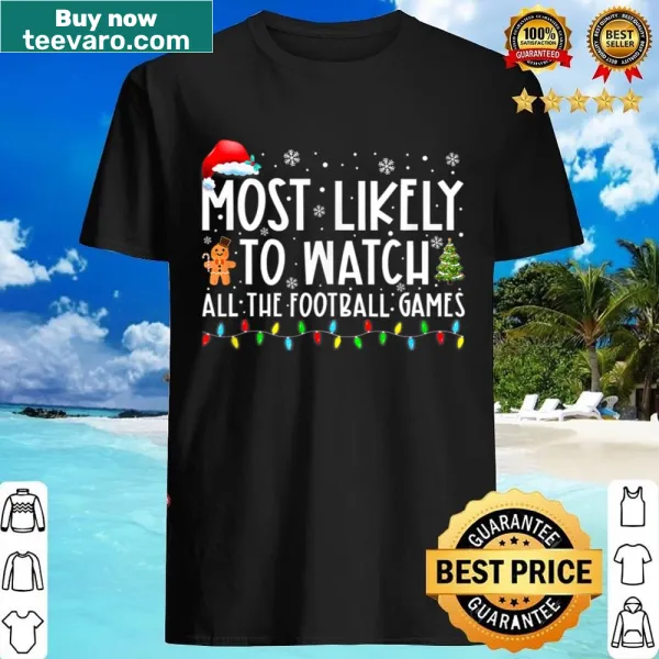Funny Christmas shirt with text about watching football games