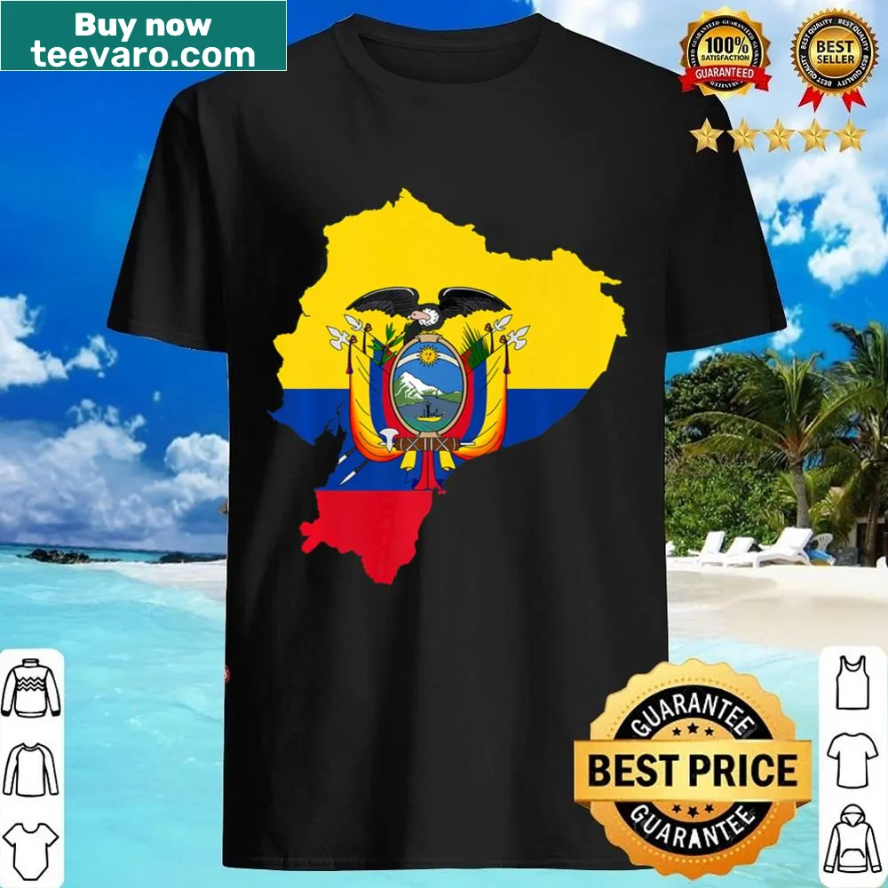 Shirt featuring the map of Ecuador with national flag design