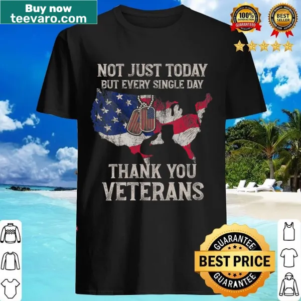 Patriotic shirt with typography expressing gratitude to veterans