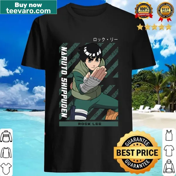 Illustrative Rock Lee shirt design featuring the character in action