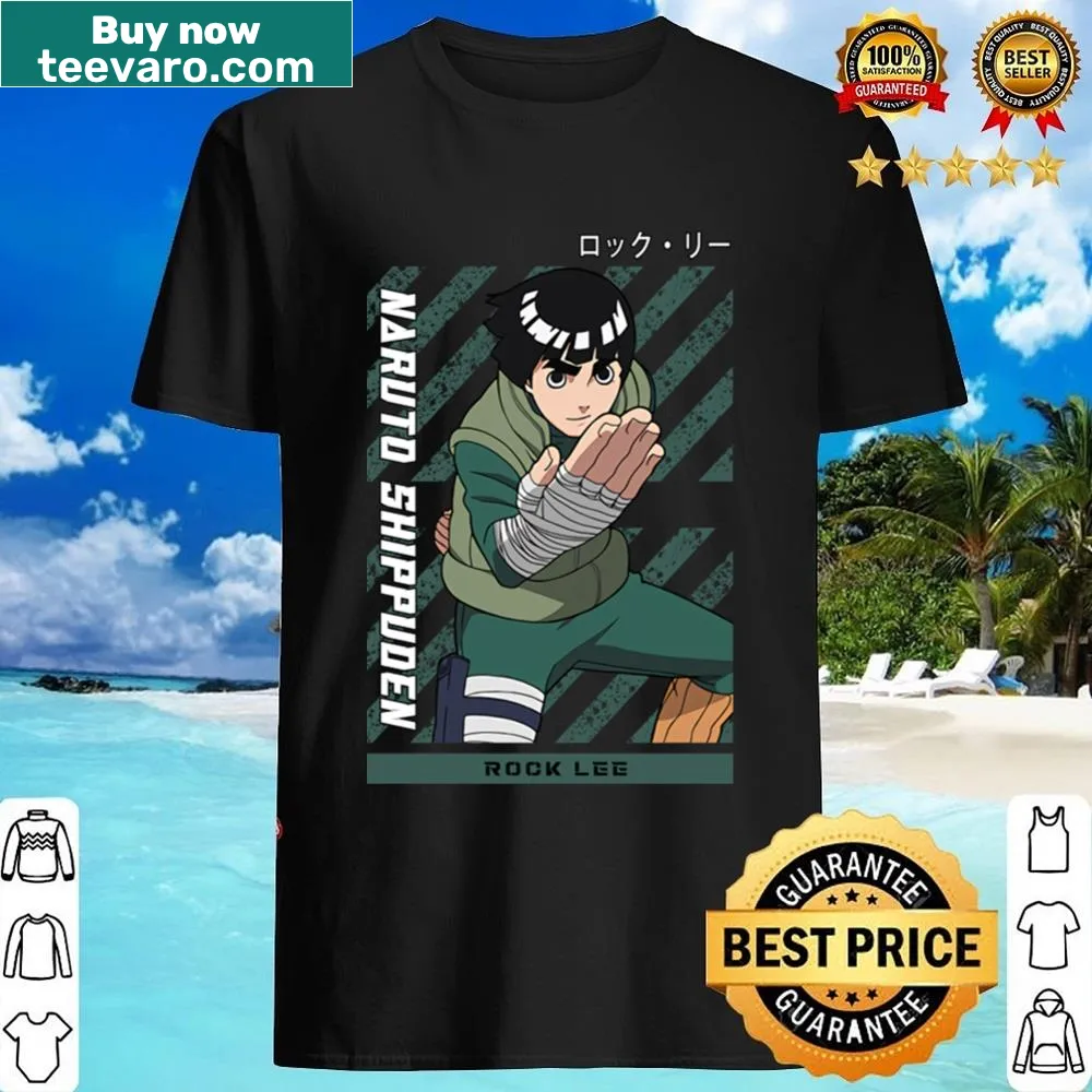 Illustrative Rock Lee shirt design featuring the character in action