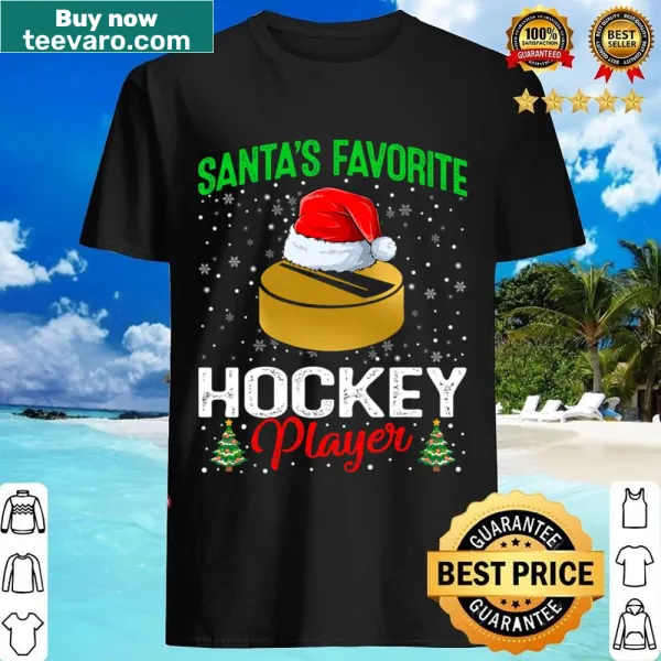 Matching Christmas shirt for families with playful hockey theme