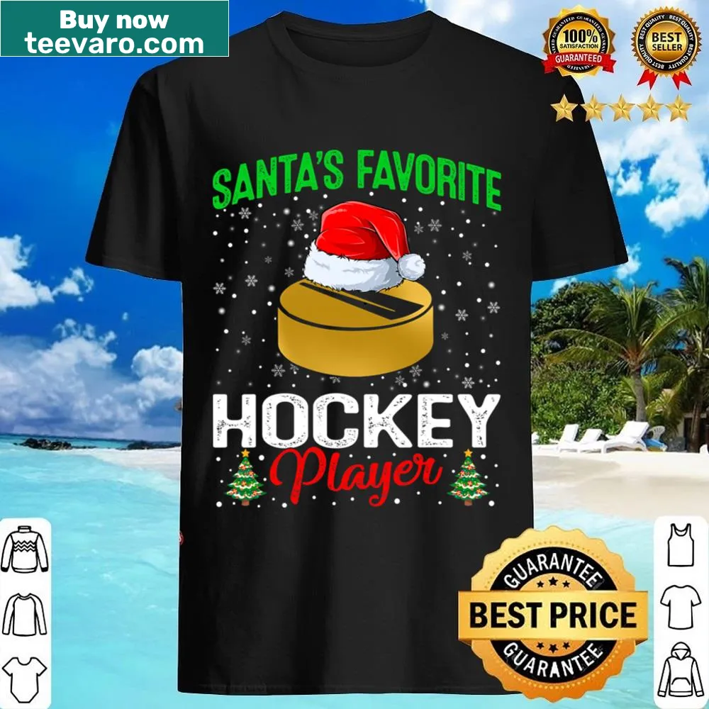Matching Christmas shirt for families with playful hockey theme