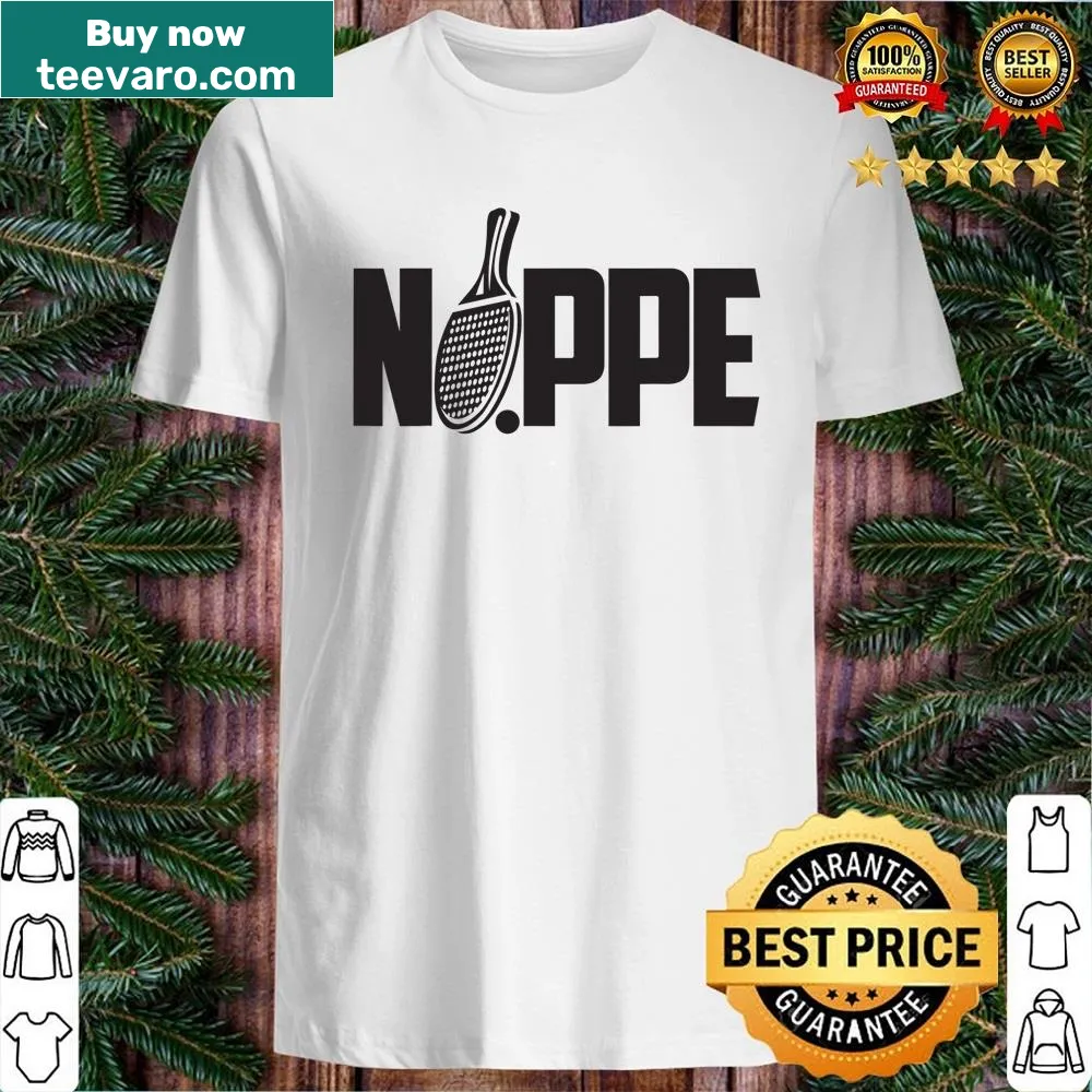 Playful illustration of a pimple-themed table tennis bat on shirt